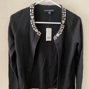 BANANA REPUBLIC Jeweled Collar Preppy Dressy Holiday Cardigan Sweater